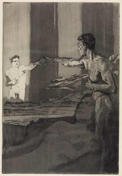 Philosoph (Vom Tode, Zweiter Teil, Opus XI, Blatt 4) von Max Klinger