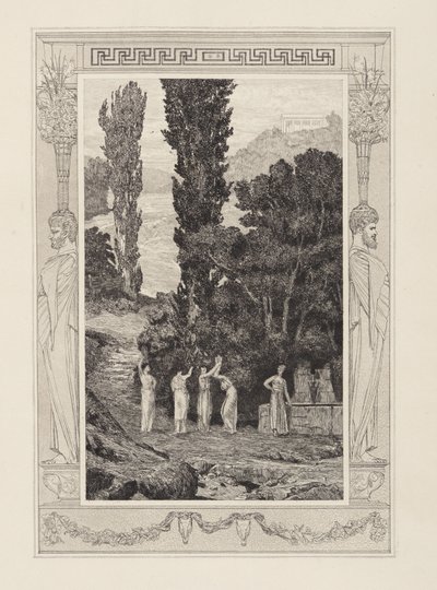 Psyche wandernd (Amor und Psyche, Opus V, Blatt 28) von Max Klinger
