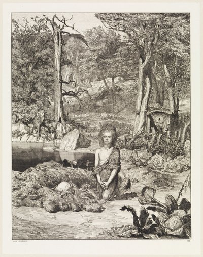 Simplicius am Grab des Einsiedlers (Intermezzi, Opus IV, Blatt 8) von Max Klinger