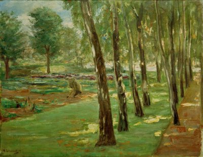Die Birkenallee im Wannseegarten – Blick auf das Kohlfeld von Max Liebermann