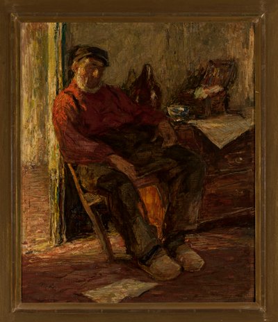 Mann im Innenraum von Max Liebermann