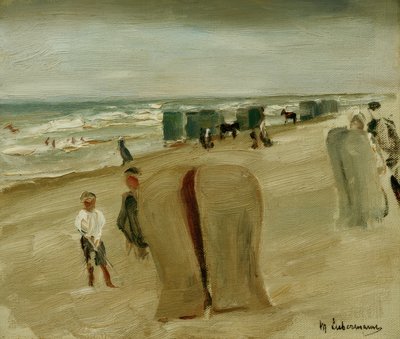 Strand mit Strandkörben von Max Liebermann