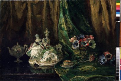 Stillleben mit Porzellan und Blumen von Max Müller