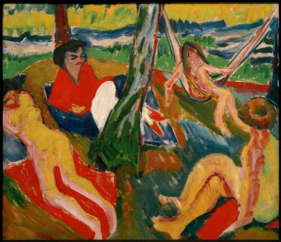 Szene im Wald von Max Pechstein