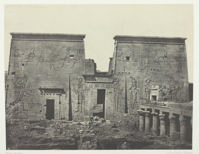 Drômos und Philônes, Großer Tempel von Isis bei Pilônes; Nubien, Tafel 72 aus dem Album "Ägypten, Nubien, Palästina und Syrien" (1852) von Maxime Du Camp