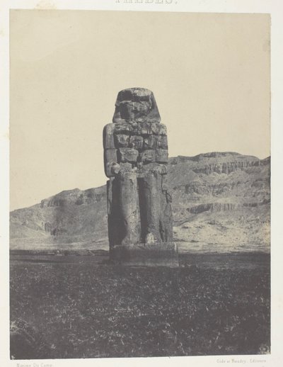 Gournah, Statue des Memnon; Theben von Maxime Du Camp