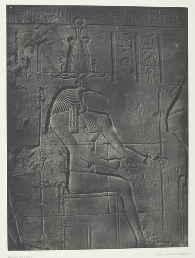 Großer Tempel der Isis in Philä, Tôth Ibiocéphale; Nubien, Platte 79 aus dem Album "Ägypten, Nubien, Palästina und Syrien" (1852) von Maxime Du Camp