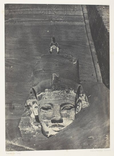 Ibsamboul, Westkoloss des Späos von Phrè; Nubien, Tafel 107 aus dem Album "Ägypten, Nubien, Palästina und Syrien" (1852) von Maxime Du Camp