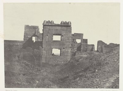 Médinet-Habou, Östliche Fassade des Gynäkeions von Ramses-Miamun; Theben von Maxime Du Camp