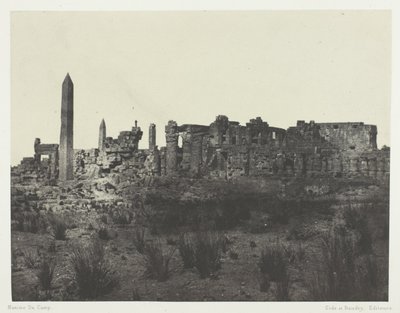Palast von Karnak, Gesamtansicht der Ruinen, von Norden aufgenommen; Theben von Maxime Du Camp