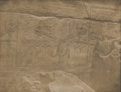Palais de Karnak, äußere Skulpturen des Granitheiligtums, 1849-51 von Maxime Du Camp