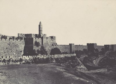 Palästina. Jerusalem. Westlicher Teil der Mauern, 1850 von Maxime Du Camp