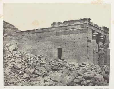 Tempel von Dandour (ehemals Tantour), gewidmet der Triade Osiris-Isis-Horus; Nubien, Platte 93 aus dem Album "Ägypten, Nubien, Palästina und Syrien" (1852) von Maxime Du Camp