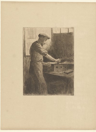 Drucker bei der Arbeit im Atelier von Maximilien Luce