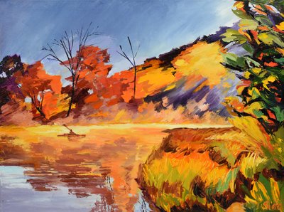 Paddler im Herbstglanz von Maxine Shore