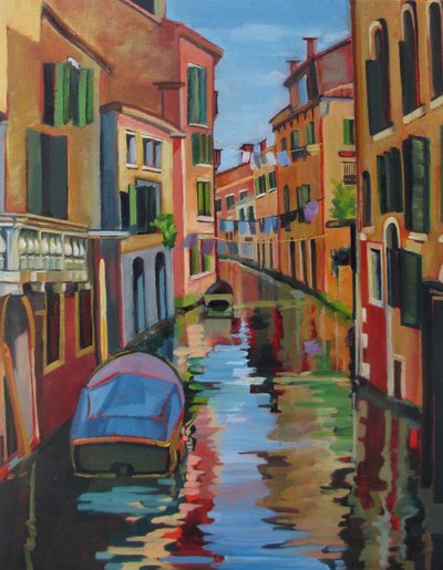 Reflexionen im Kanal von Venedig von Maxine Shore