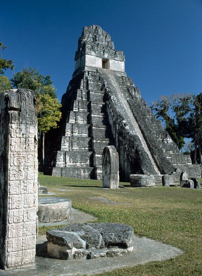 Tikal-Tempel I oder Tempel des Großen Jaguars, 7. bis 8. Jahrhundert von Mayan