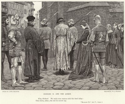 Richard II und die Königin, "Richard II," Akt V, Szene I (Gravur) von McLaren John Ralston