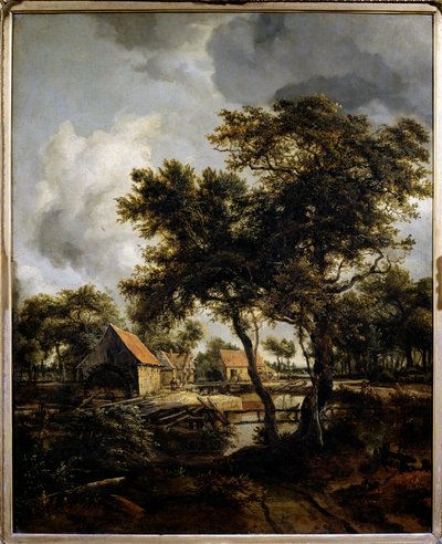 Die Wassermühle. Gemälde von Meindert Hobbema (1638-1709) 17. Jahrhundert. Paris, Louvre Museum von Meindert Hobbema