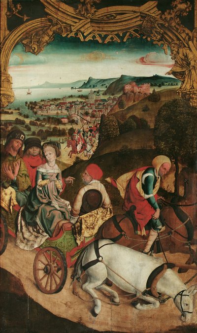 Flucht der hll. Cantius, Cantianus und Cantianilla (Innenseite); Christus am Ölberg (Außenseite) von Meister des Krainburger Altars