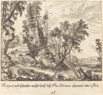 Draun Fluss von Melchior Küsel after Johann Wilhelm Baur