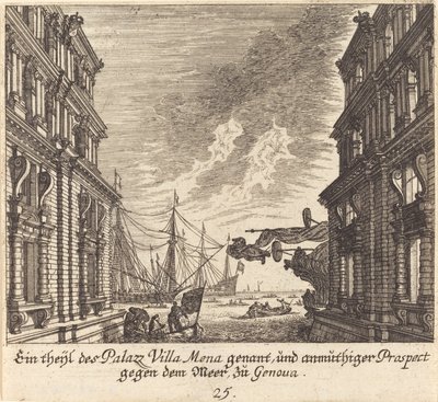 Palazzo Villamena, Genua von Melchior Küsel after Johann Wilhelm Baur