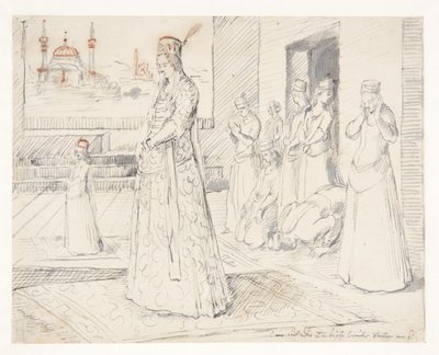 Eine Gruppe türkischer Frauen beim Gebet von Melchior Lorck