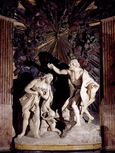 Marmorskulptur, die die Taufe Christi darstellt, Konkathedrale St. Johannes, Valletta, Malta von Melchiorre Cafa