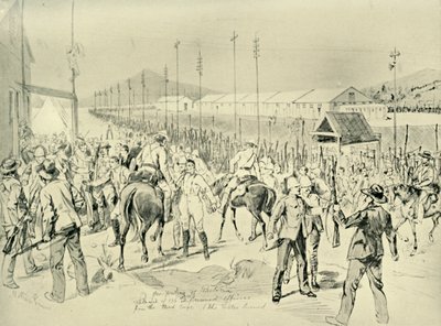 Die Besetzung von Pretoria: Freilassung britischer Offiziere, 1901 von Melton Prior
