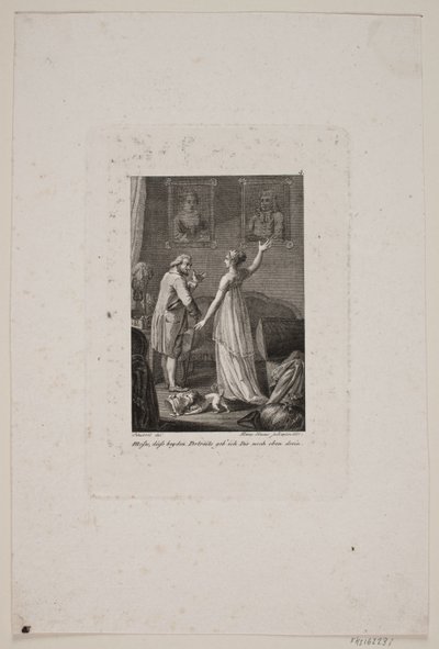 Illustration mit Dame und Herr vor zwei Porträts von Meno Haas