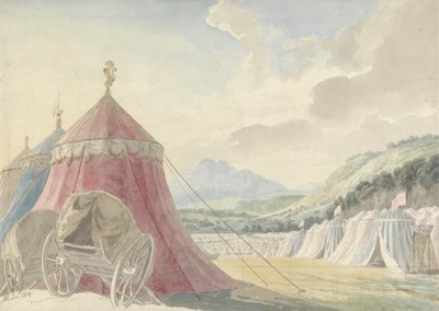 Entwurf für das Haymarket Theatre: "Die Schlacht von Hexham" von Colman dem Jüngeren von Michael Angelo Rooker