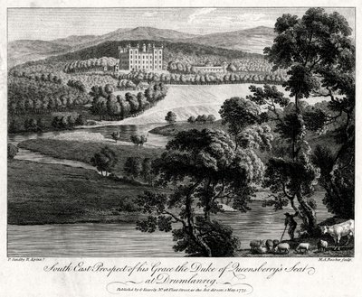Südostansicht des Sitzes von Herzog von Queensberry in Drumlanrig, Schottland, 1775 von Michael Angelo Rooker