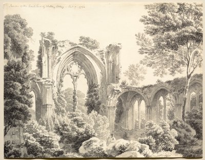 Inneres des Ostendes der Nettley Abtei, 1794 von Michel Angelo Rooker