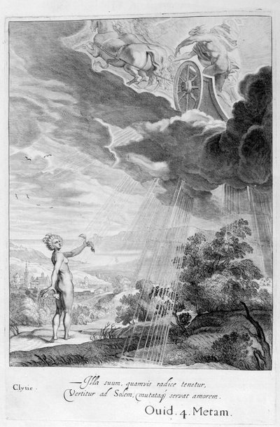 Clytie verwandelt sich in eine Sonnenblume, 1655 von Michel de Marolles