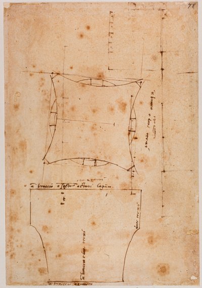 Pianta e alzata di capitello, XVI secolo von Michelangelo (after) Buonarroti