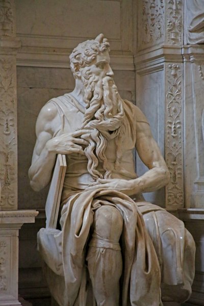 (Detail) Moses vom Grabmal Julius II, 1515, Marmor von Michelangelo Buonarroti