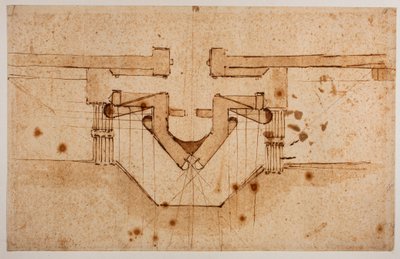 Progetto di fortificazione di una porta, XVI secolo von Michelangelo Buonarroti