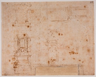 Studien von Grabmonumenten für die Neue Sakristei von Michelangelo Buonarroti