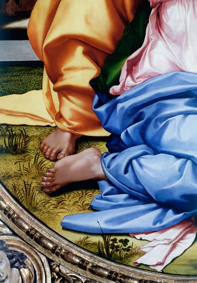 Die Heilige Familie oder Tondo Doni (Detail der Füße) von Michelangelo Buonarroti