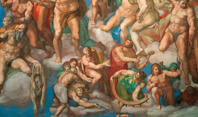 Das Jüngste Gericht Fresko der Sixtinischen Kapelle im Vatikan von Michelangelo Buonarroti