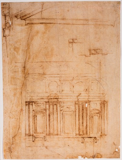 Wandprospekt für die Laurentianische Nische von Michelangelo Buonarroti