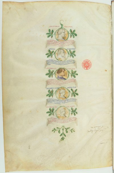 Genealogie der Visconti (BNF, ms lat. 5888) von Michelino Molinari da Besozzo