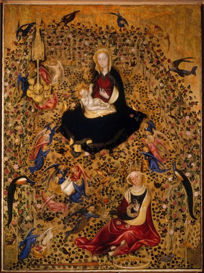 Die Madonna des Rosengartens von Michelino da Besozzo