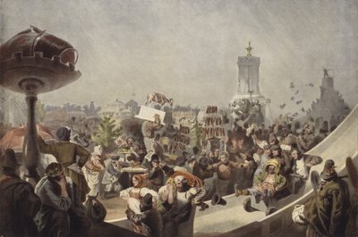 Volksfest im Russland Mitte des 19. Jahrhunderts von Mihaly von Zichy