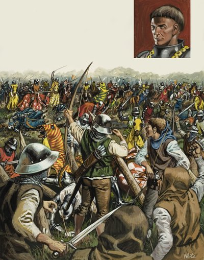 Schlacht von Azincourt, 25. Oktober 1415 von Mike (20th century) White