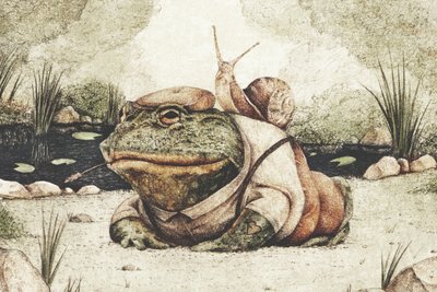 Frosch in gentlemanhafter Kleidung von Mike Koubou