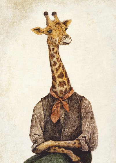 Giraffe mit menschlichem Körper von Mike Koubou