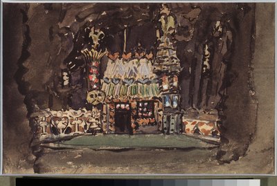 Bühnenbildentwurf für die Oper "Hänsel und Gretel" von Engelbert Humperdinck von Mikhail Aleksandrovich Vrubel