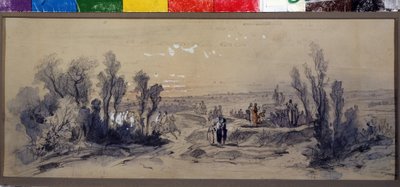 Vorhangdesign für die Oper "Mazeppa" von P. Tschaikowski von Mikhail Ilyich Bocharov