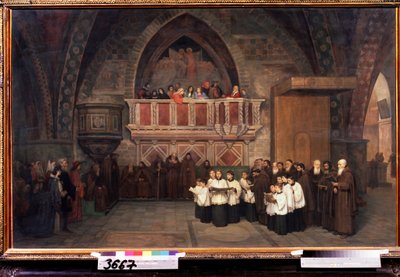 Vesper in der Kirche des heiligen Franz von Assisi, Italien von Mikhail Petrovich Botkin